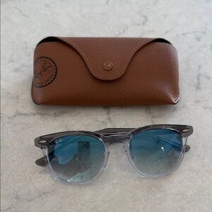 Ray-Ban RB2298 Hawk Eye Grey on transparent, unisex clear blue lens